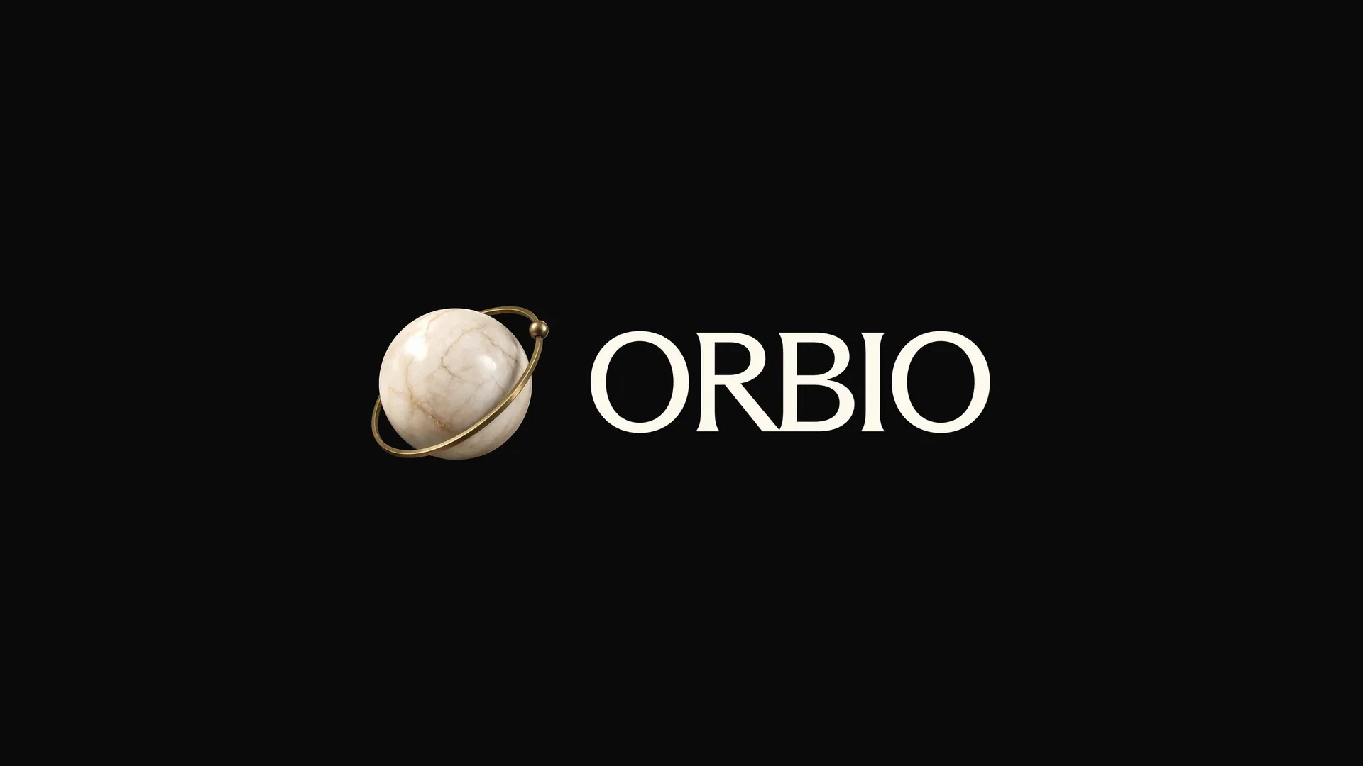 Horizontal Orbio logo lockup: the 3D marble orb beside the ORBIO wordmark