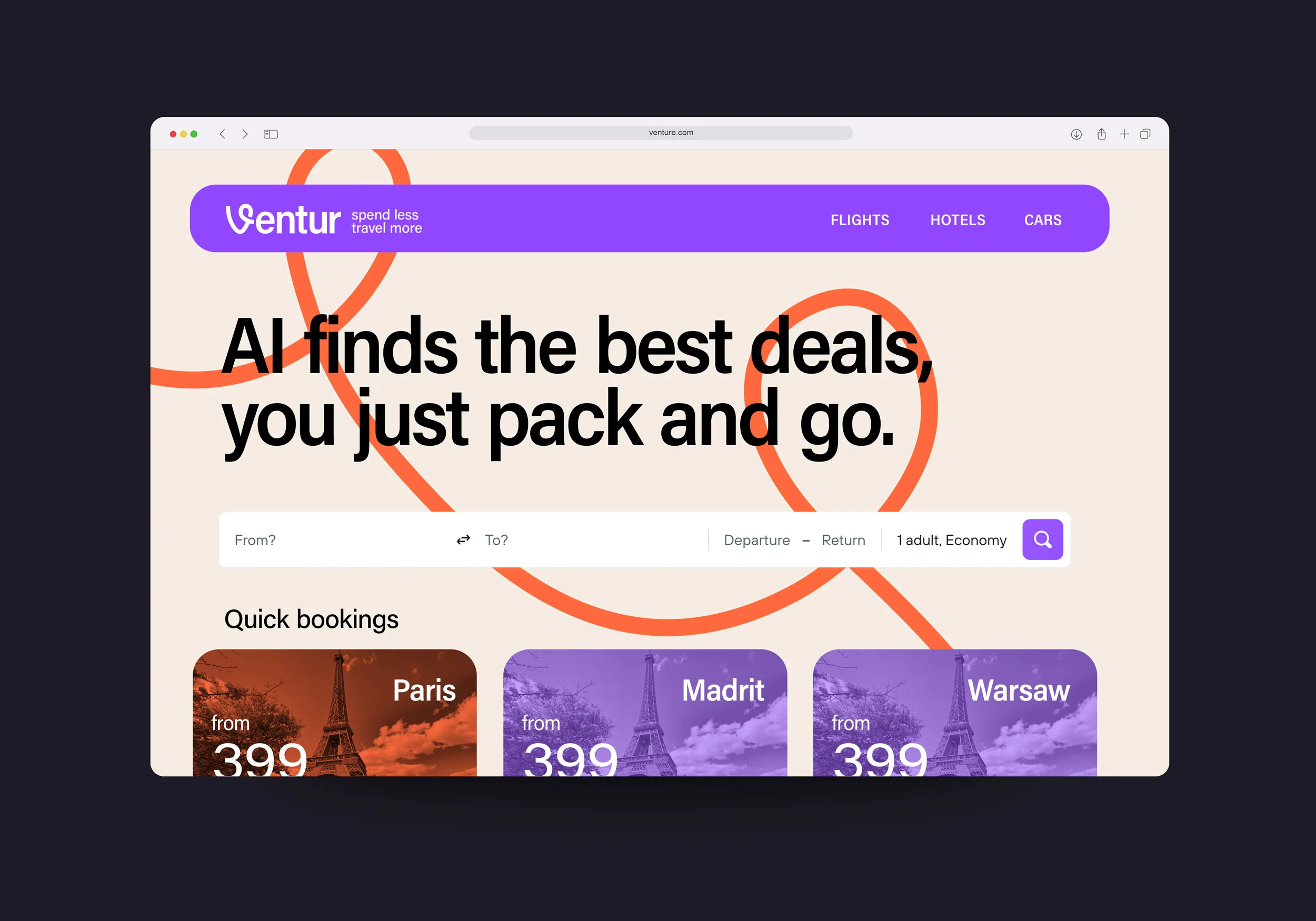 Ventur website design