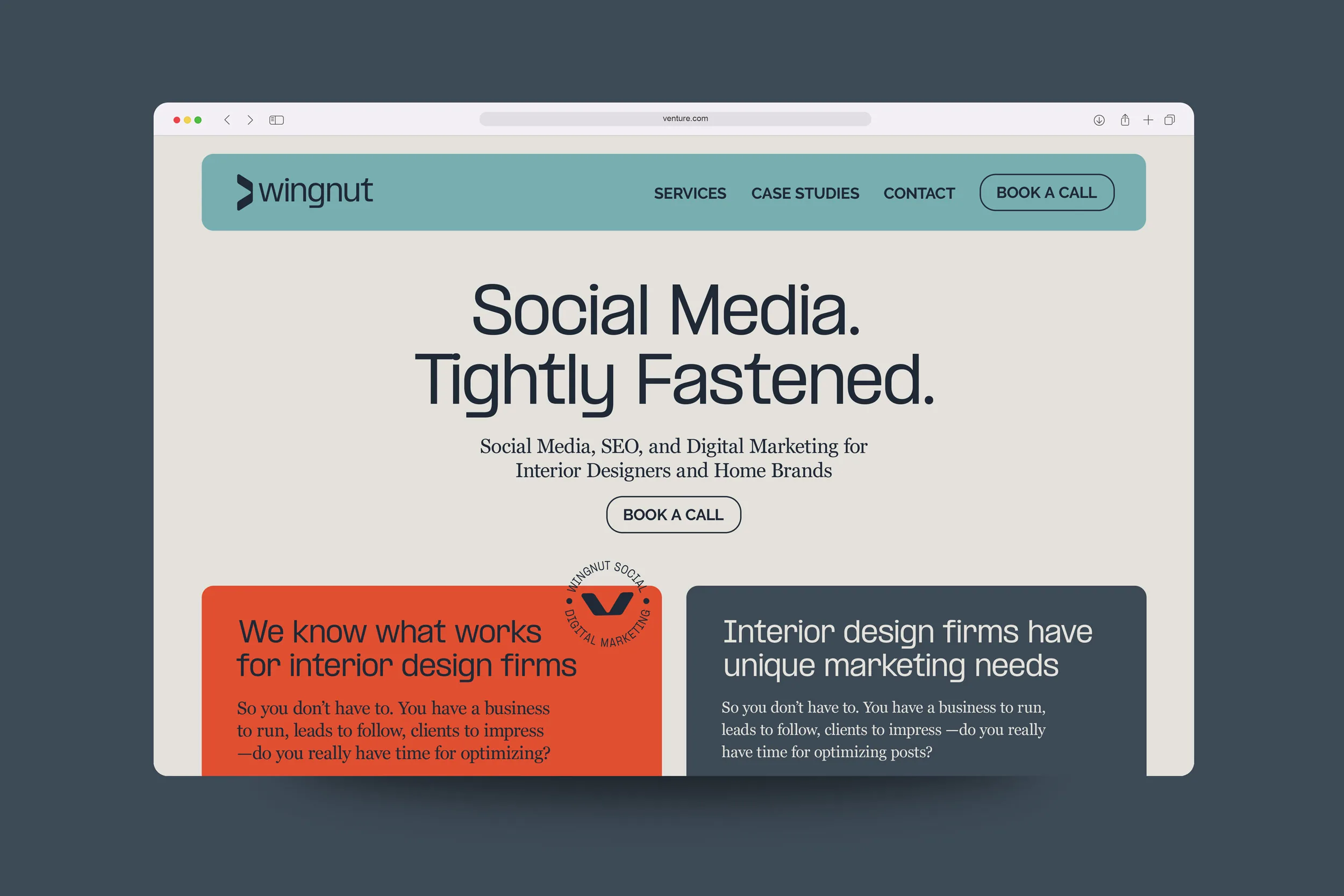 Wingnut website design