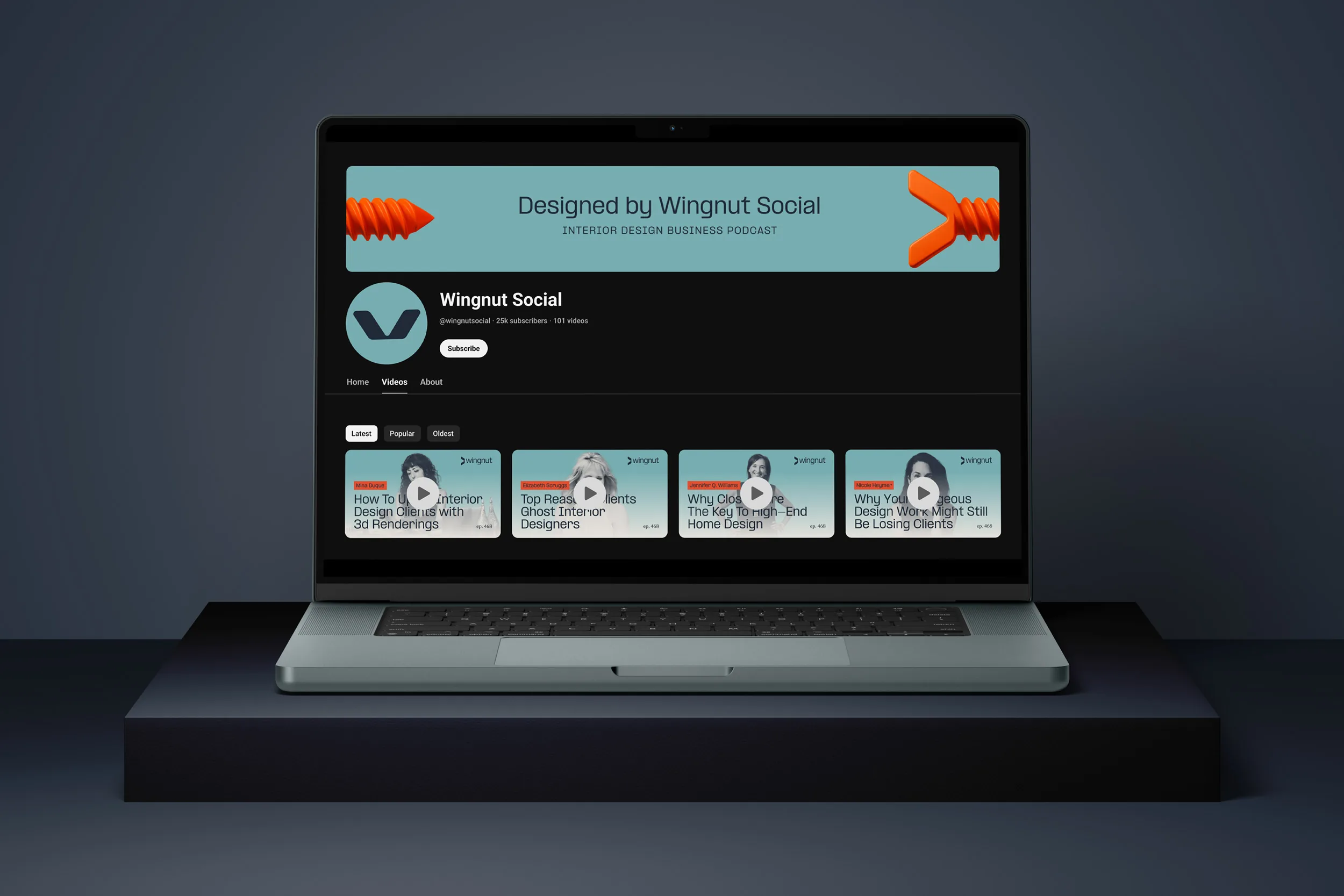 Wingnut video content on a laptop