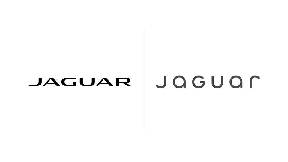 Jaguar logo before and after.