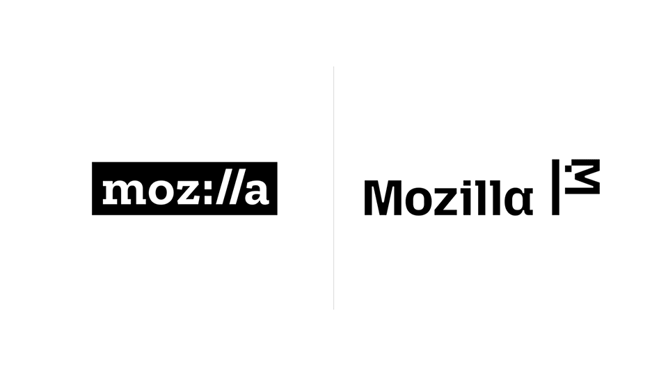 Mozilla logo before and after.