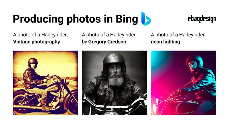 How to generate photos in Bing