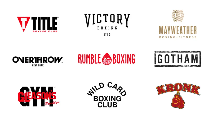 Boxing gym logo examples.