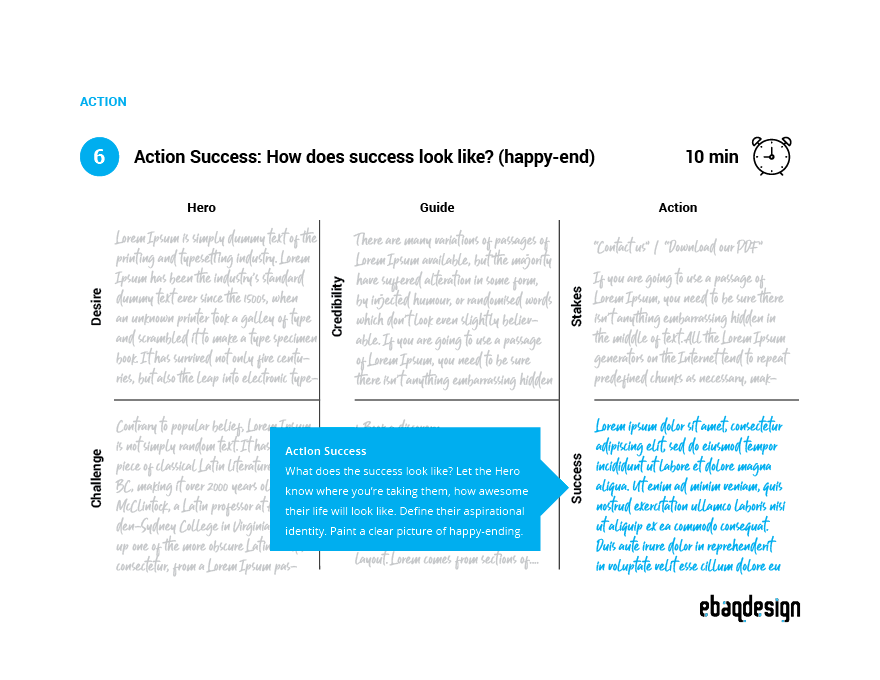 Brand Story Workshop—Step 6: The Action's Success.