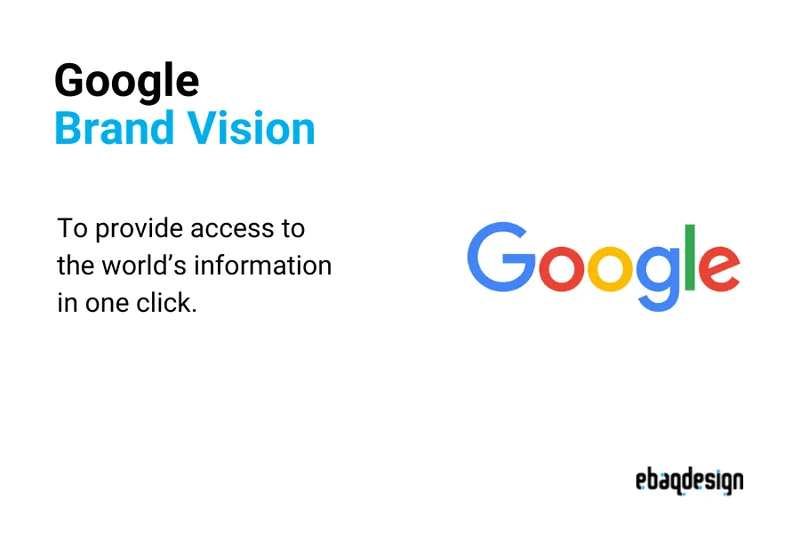 Google's brand vision statement is to provide access to the world’s information in one click.