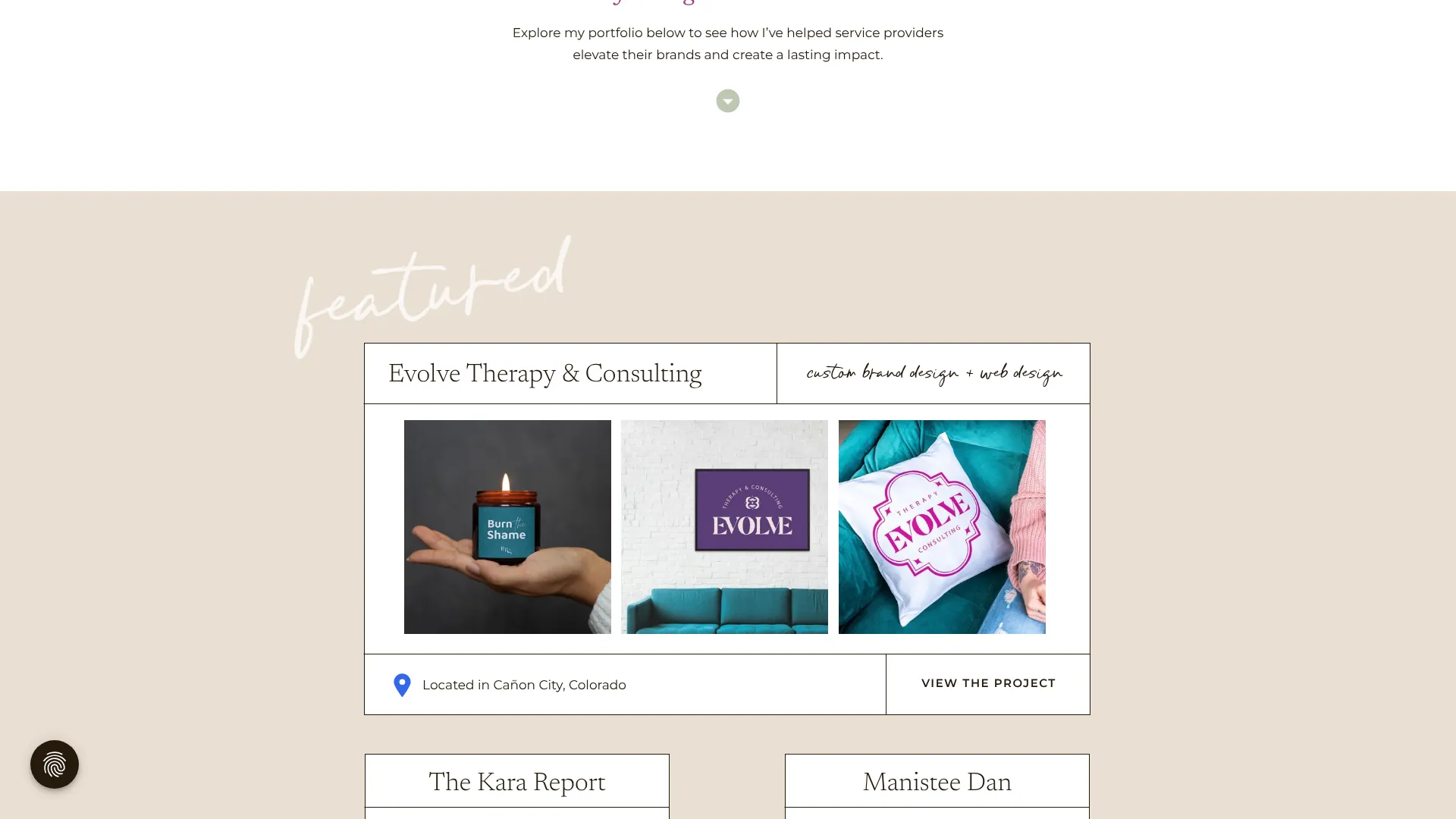 Ellie Brown Branding portfolio page