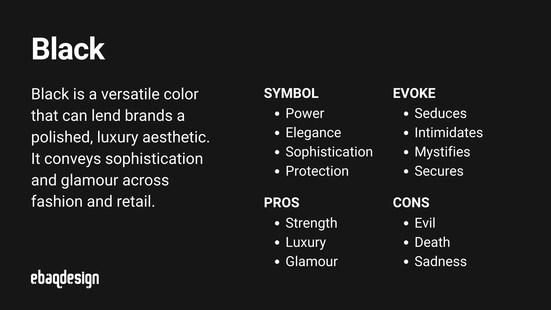 Black Color Meaning