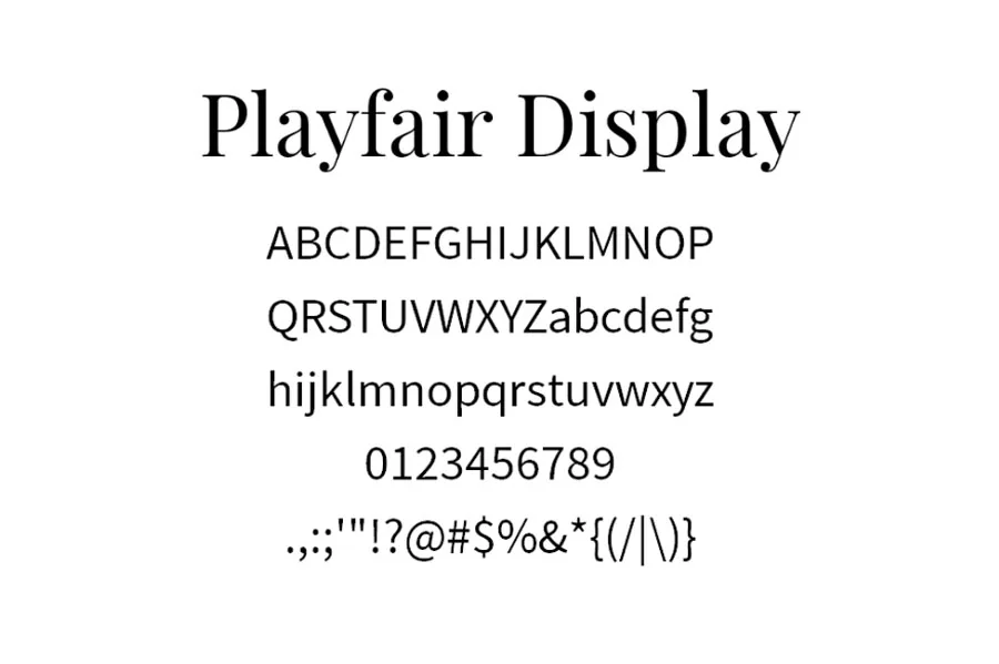 Playfair Display and Sources Sans Pro