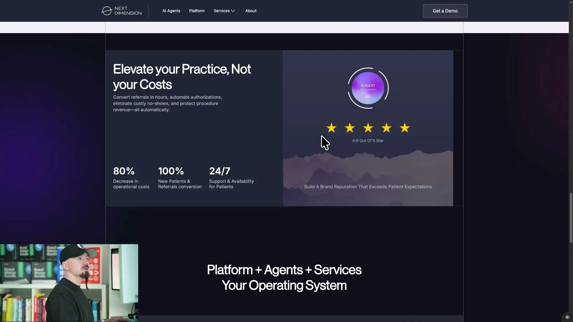 Before and after web design comparison from the Kimi K3 workflow video