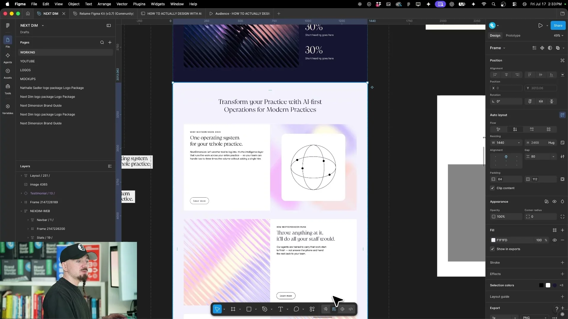Figma file used as the source of truth in the AI web design workflow