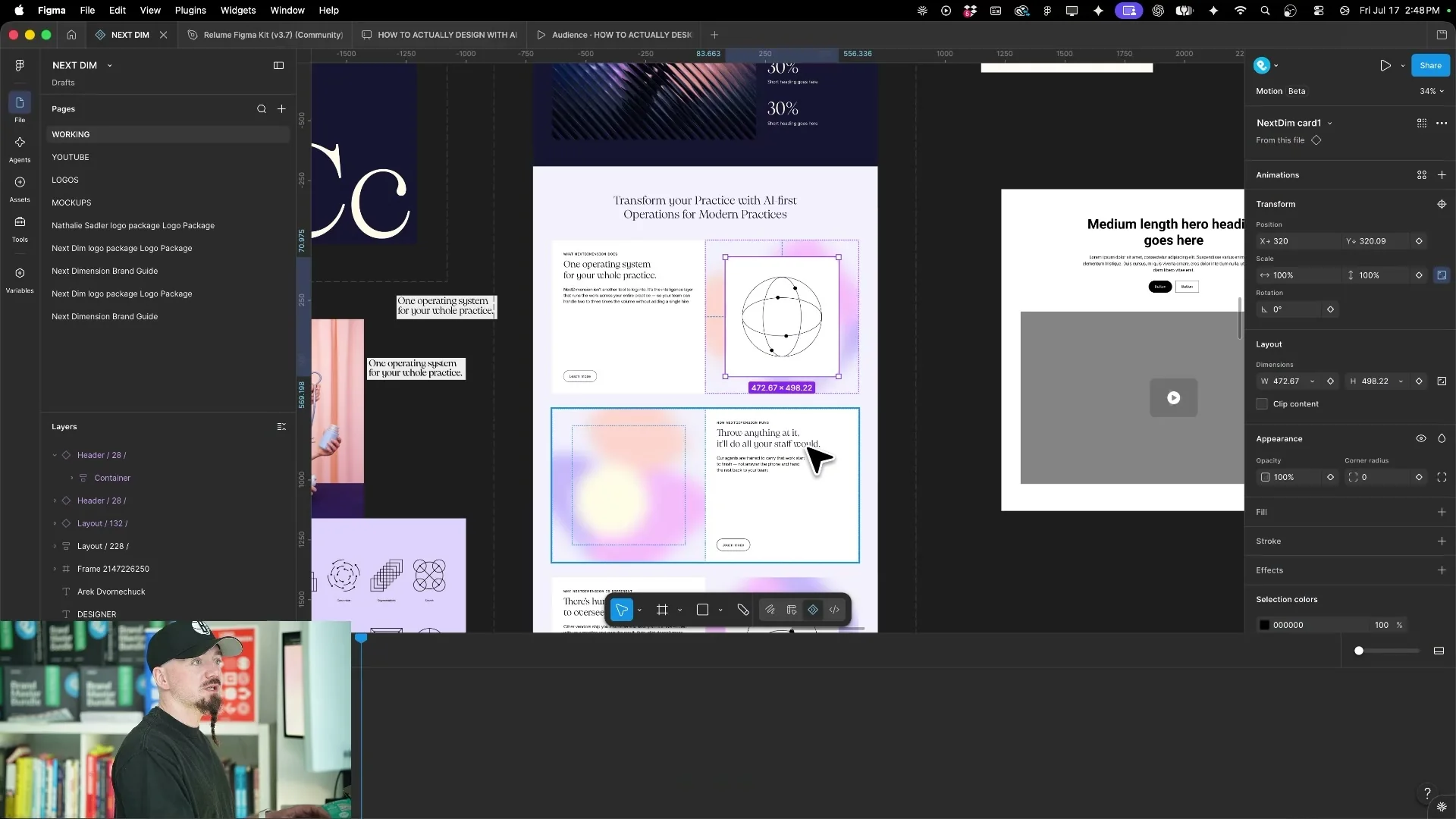 Animated feature cards created with Figma Motion and AI