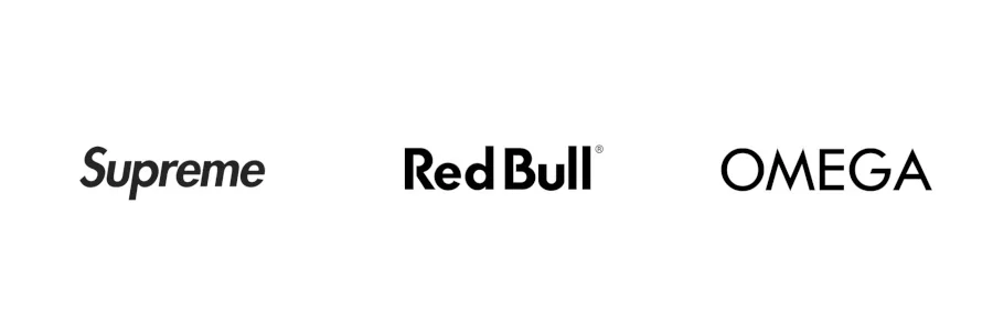Sans Serif Font Logo Examples_Futura - Supreme, Red Bull & Omega