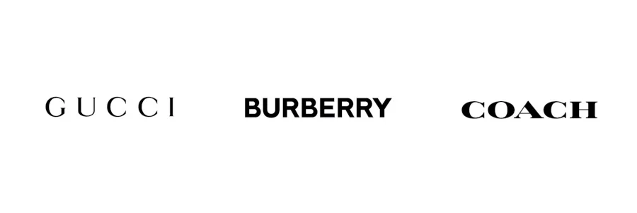Serif Font Logo Examples - Gucci, Burberry & Coach