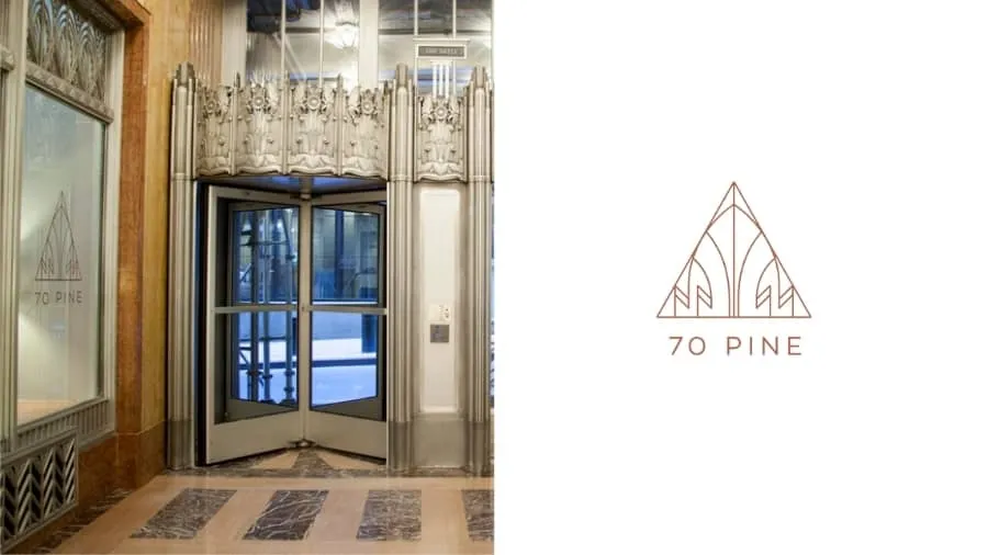 70 Pine - luxury building logo example