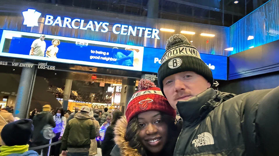 Arek Dvornechuck at Barcley Center for NBA game night.