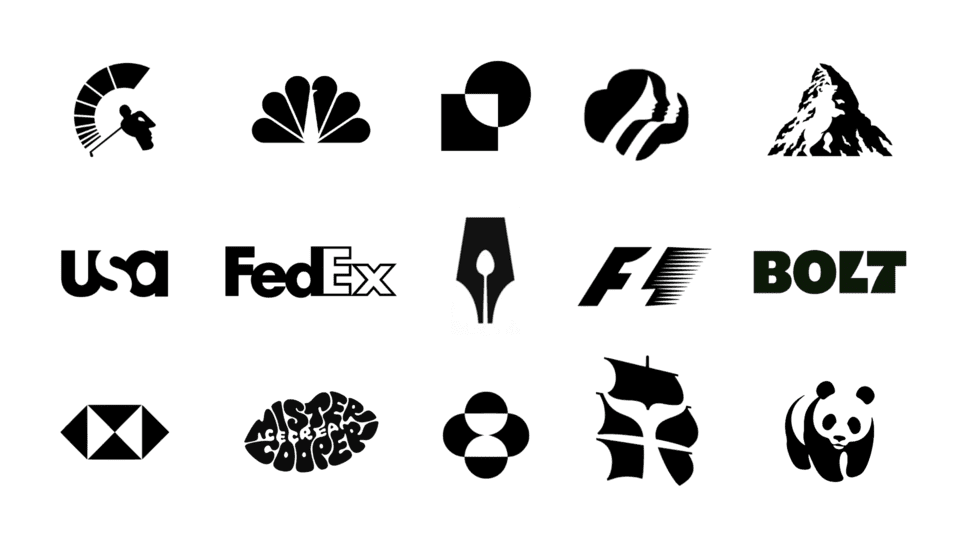 Famous brands with negative space logos.