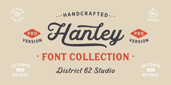 Hanley Pro—Script font for logos.