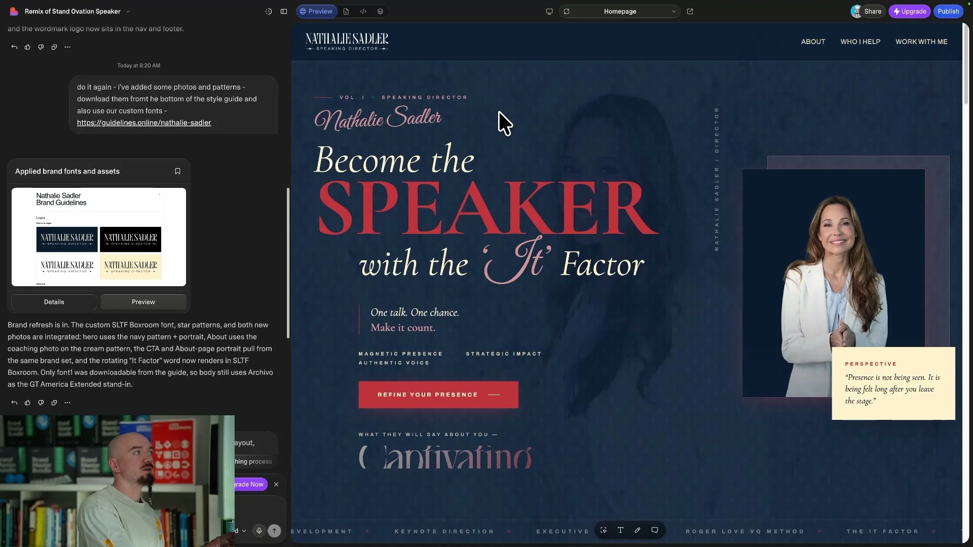 Actual landing page generated by Lovable in the AI website builder test
