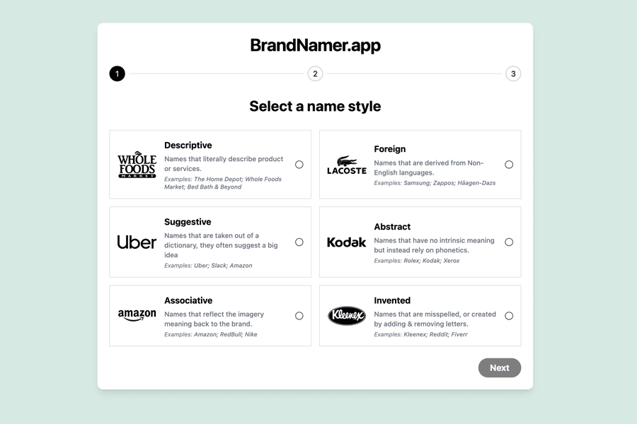 Free Brand Name Generator App